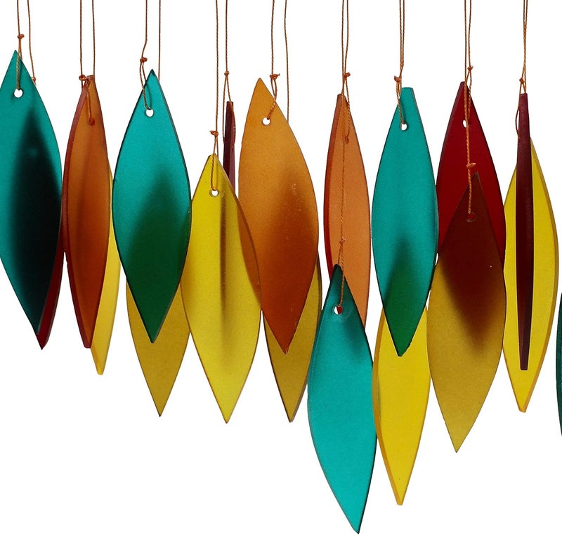 Gift Essentials Blue Handworks Santa Fe Glass Chime, Sandblasted Glass and Found Wood Handcrafted Wind Chime - Image 5